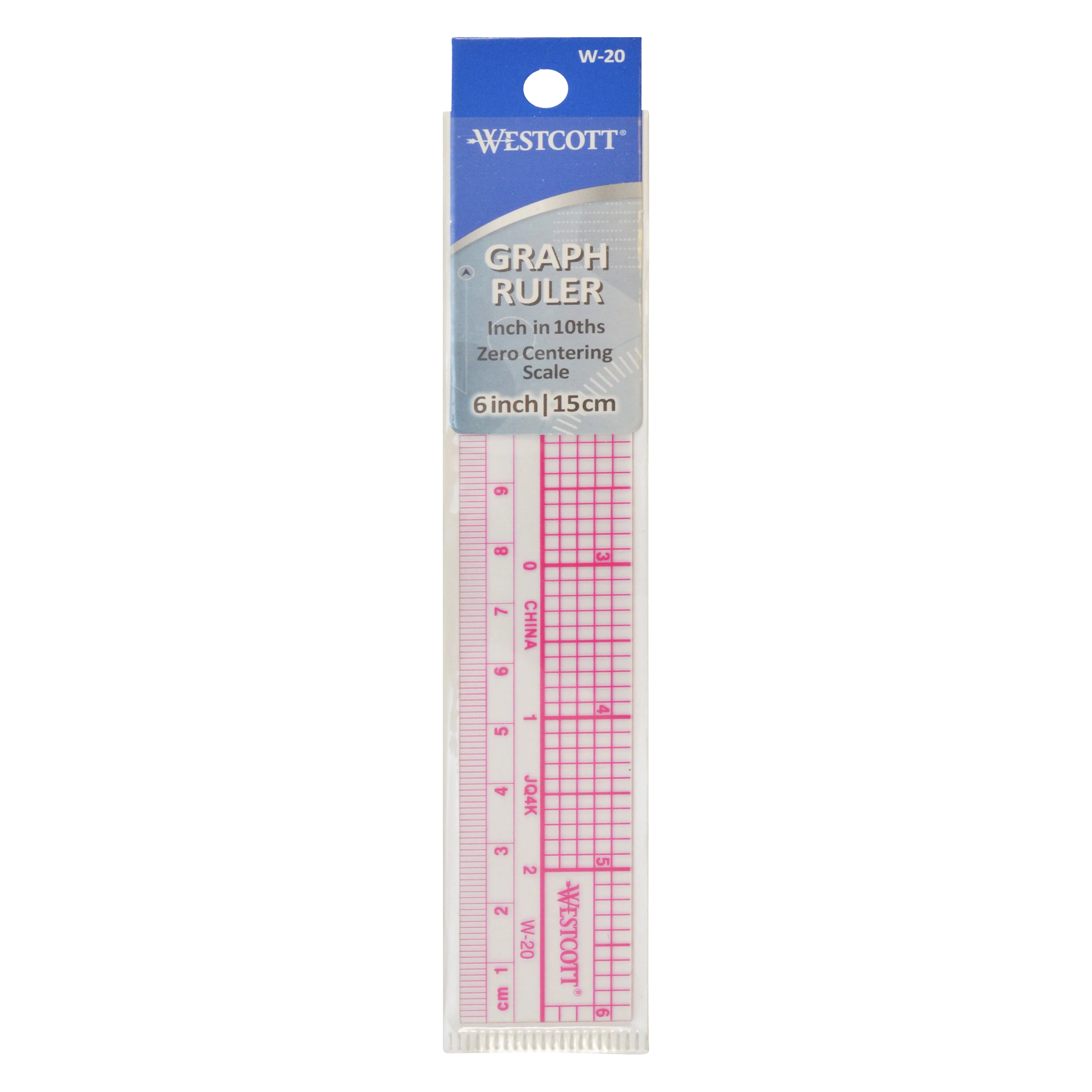Westcott 10ths Graph Ruler, Inches/Metric, 6-Inches (W-20) - Image 2