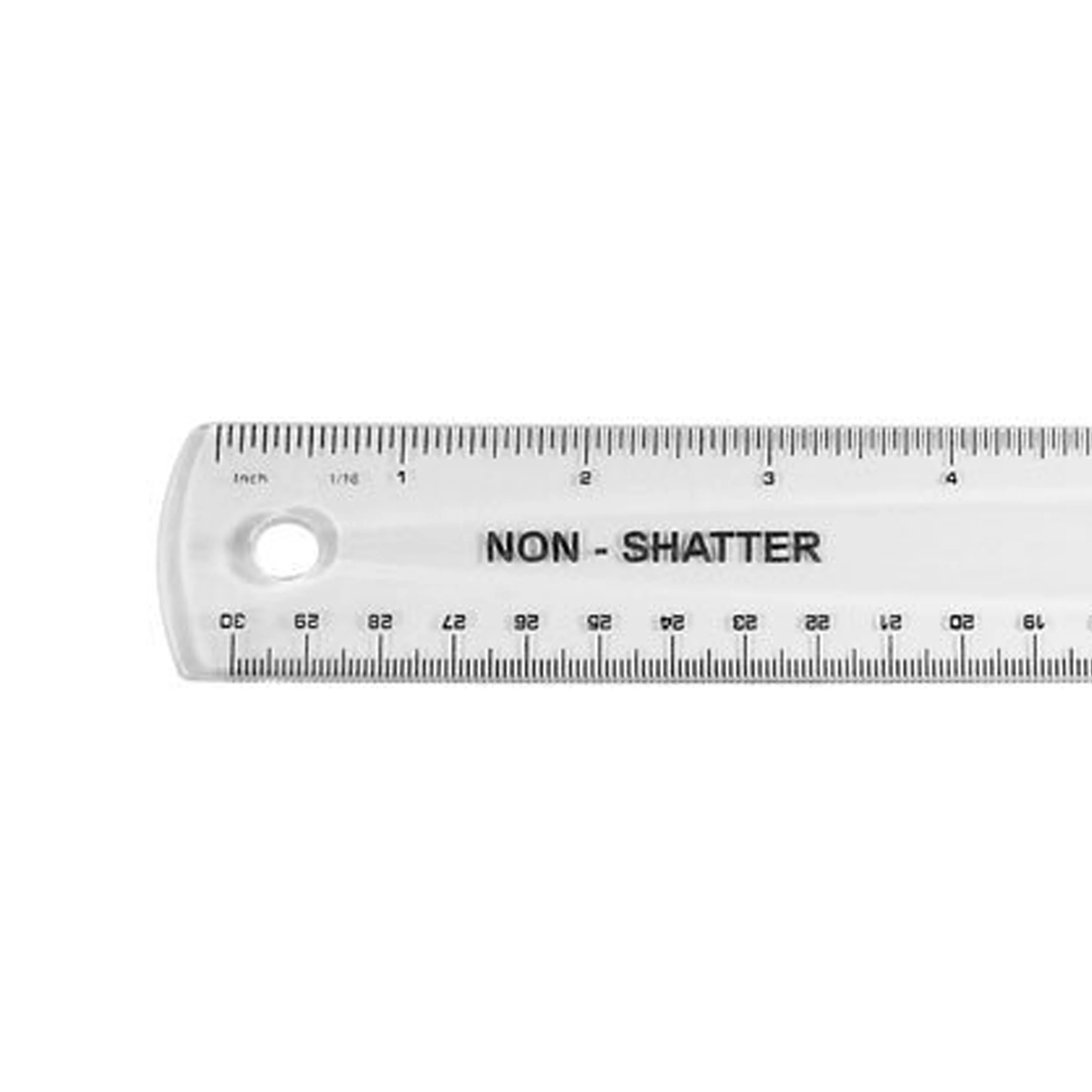 Westcott 12" English and Metric Shatterproof Ruler, Clear (45011) - Image 2
