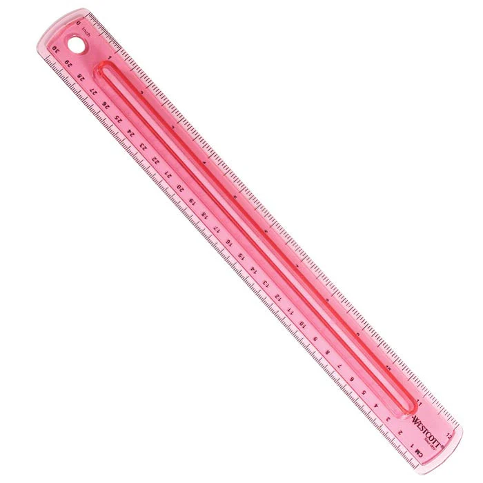 Westcott 12" Finger Grip Ruler, Assorted Colors (00403) - Image 6