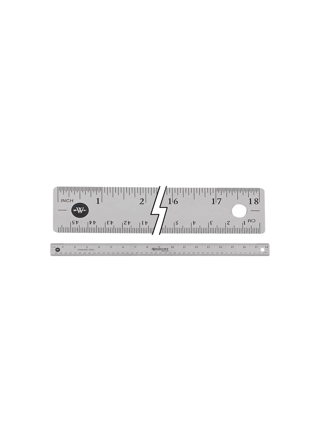 Westcott 18" Stainless Steel Office Ruler With Non Slip Cork Base (10417) - Image 2