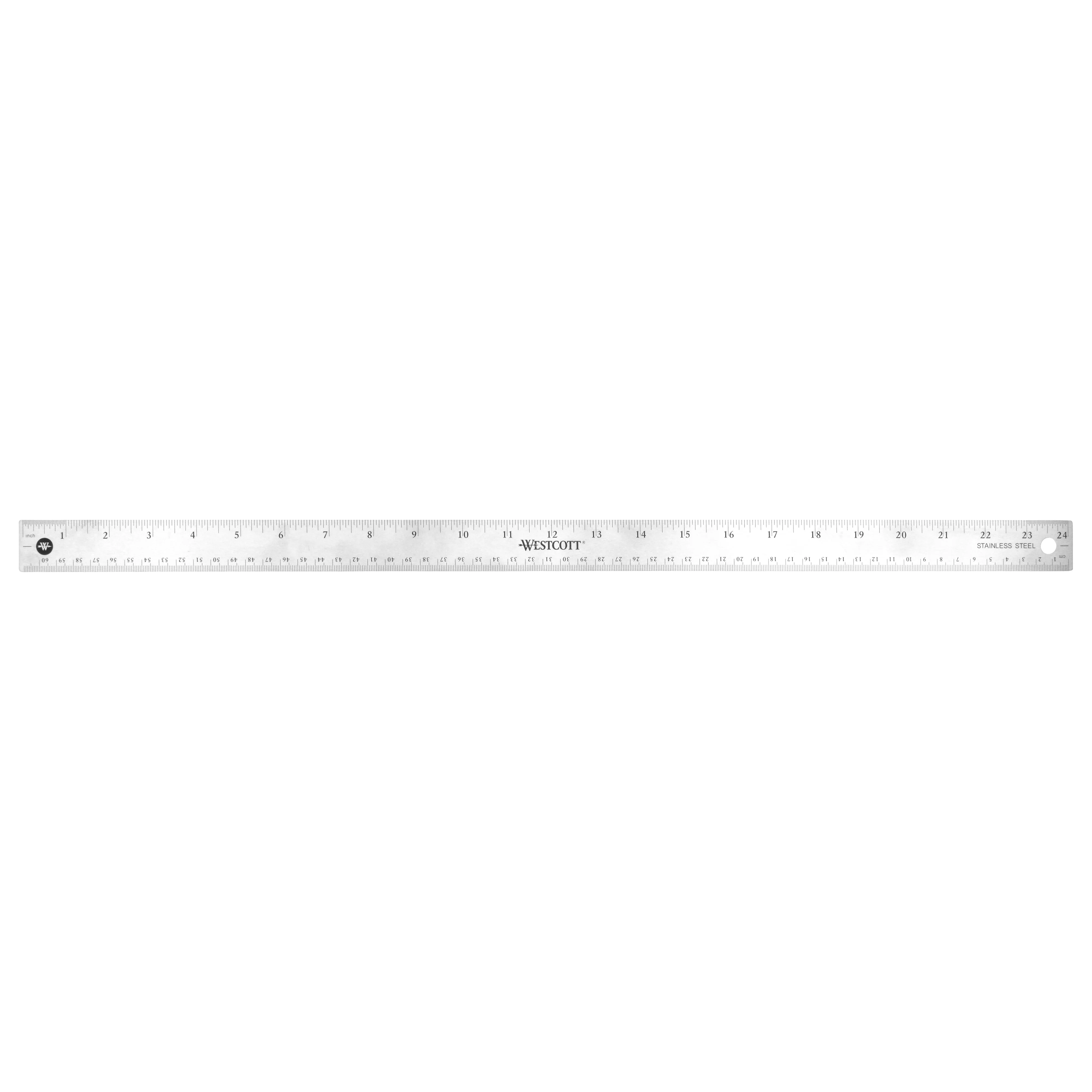 Westcott 24" Stainless Steel Office Ruler With Non Slip Cork Base (10418)