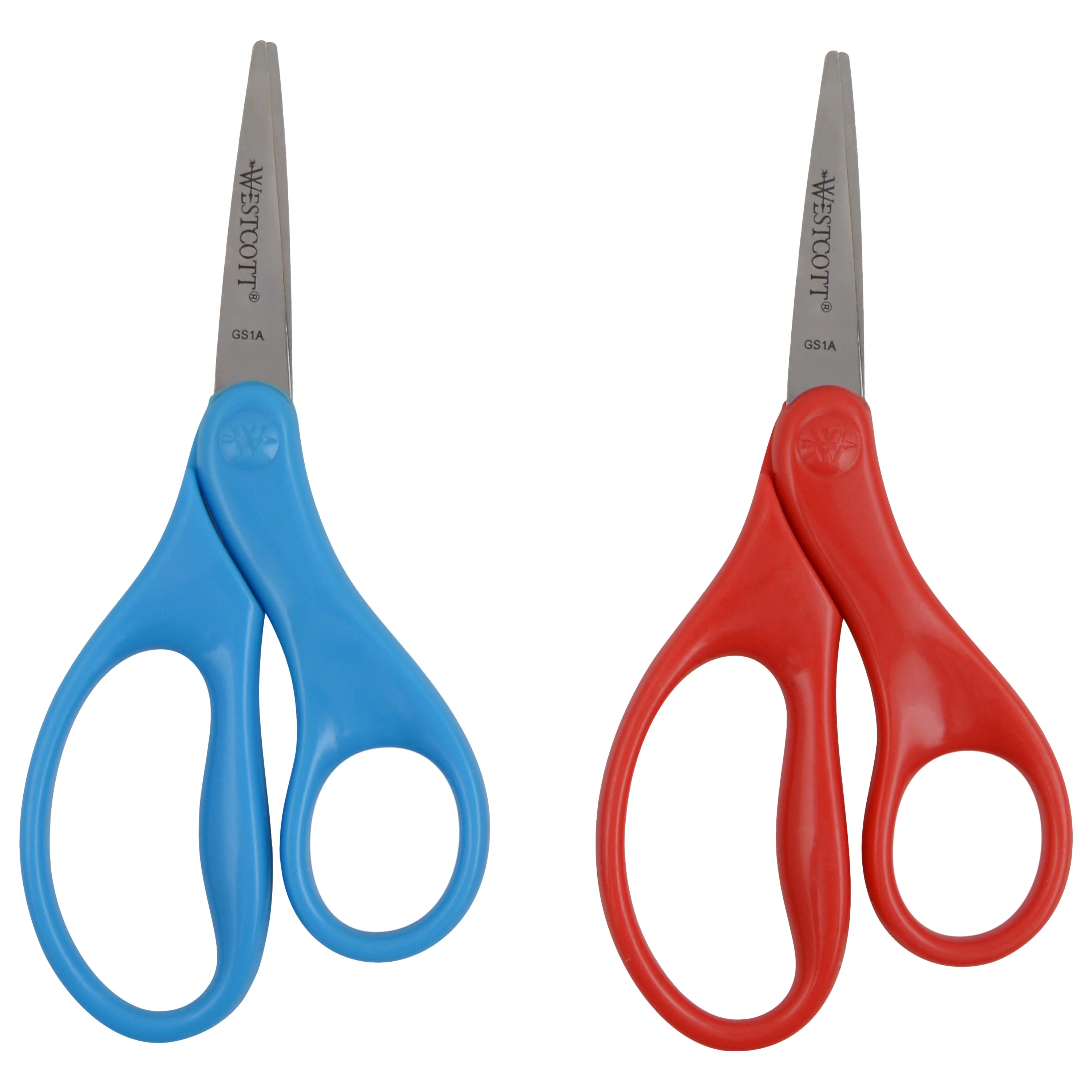 Westcott 5" Pointed-Tip Scissors for Kids Ages 6-8 - Scissors for School or Crafting - Back to School Supplies - Red, Blue (17302-PARENT) - Image 2