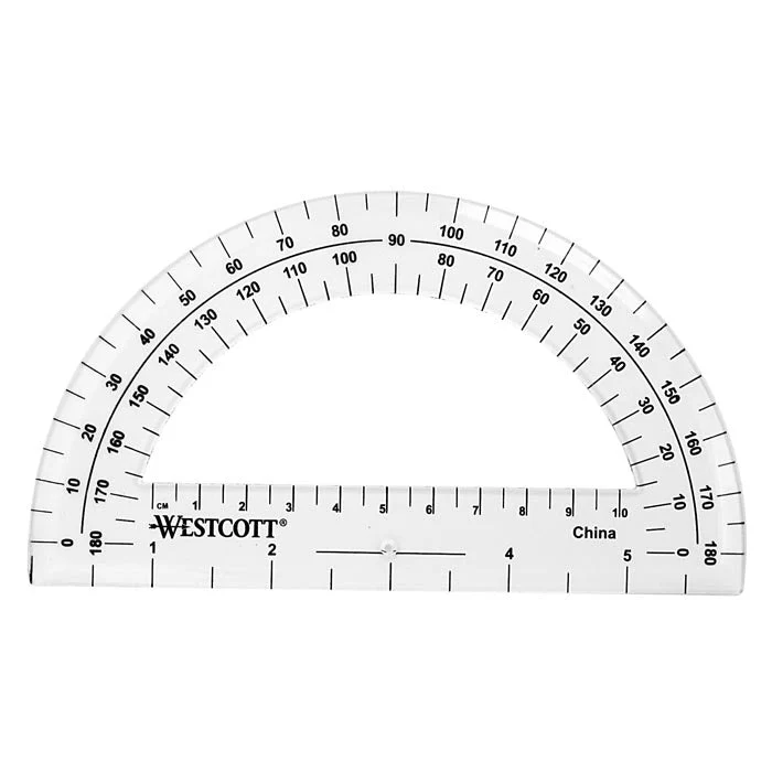 Westcott 6" Plastic 180 Degree Protractor, Clear (11200)