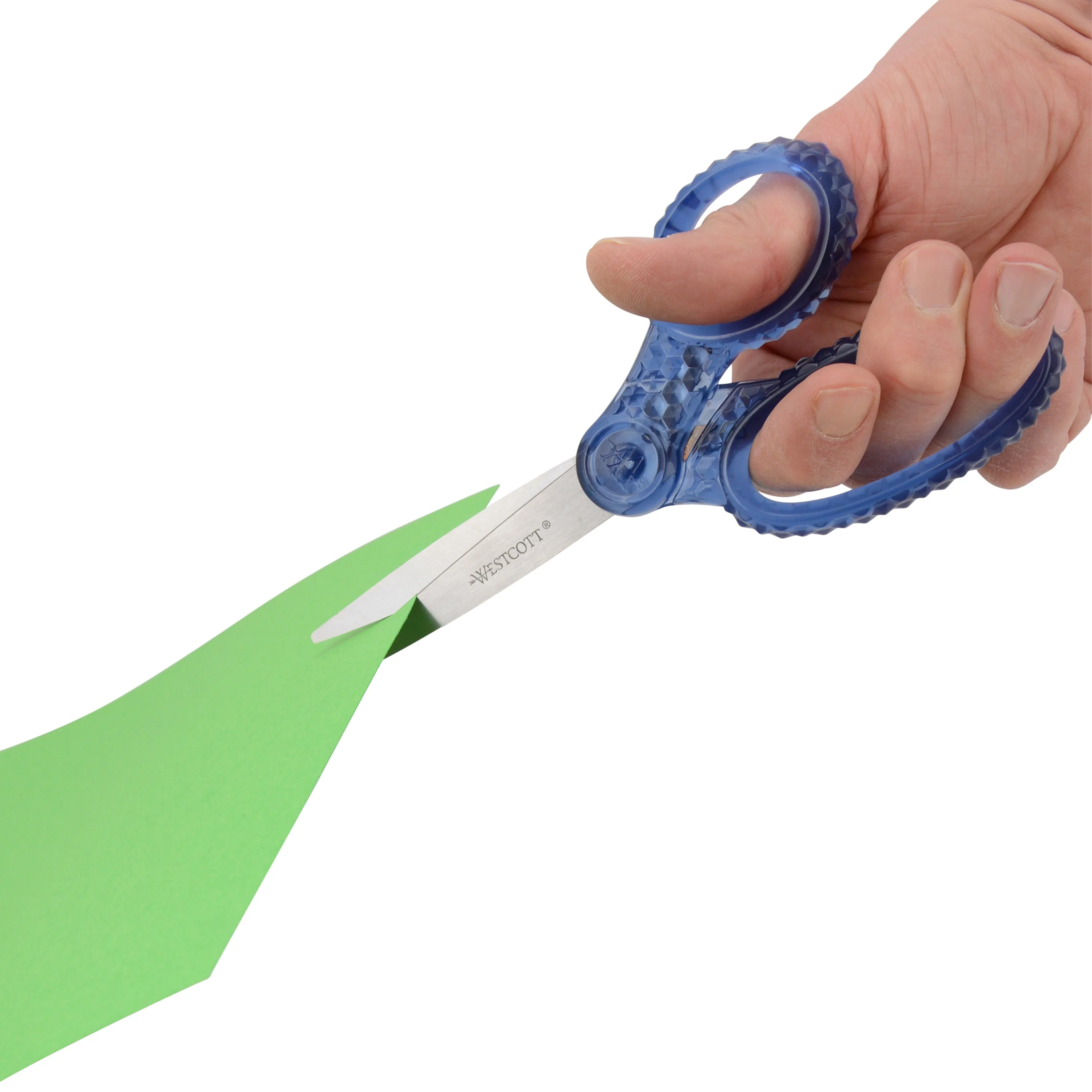 Westcott 7" GEM Crystal-Covered Student Scissors, for Kids Aged 12+ - Scissors for School, Craft, Home, DIY, Classroom - Blue (00705-PARENT) - Image 2