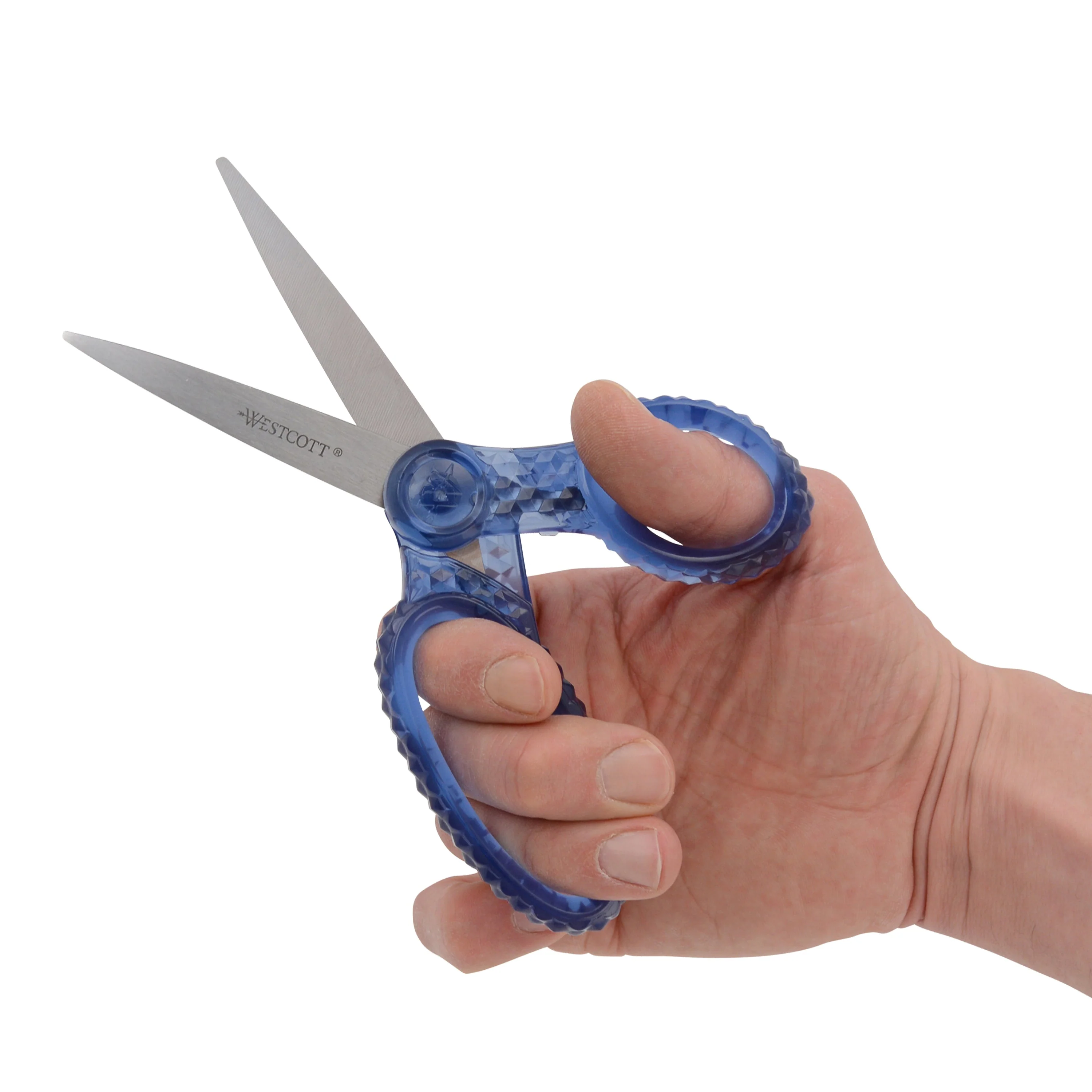 Westcott 7" GEM Crystal-Covered Student Scissors, for Kids Aged 12+ - Scissors for School, Craft, Home, DIY, Classroom - Blue (00705-PARENT) - Image 4