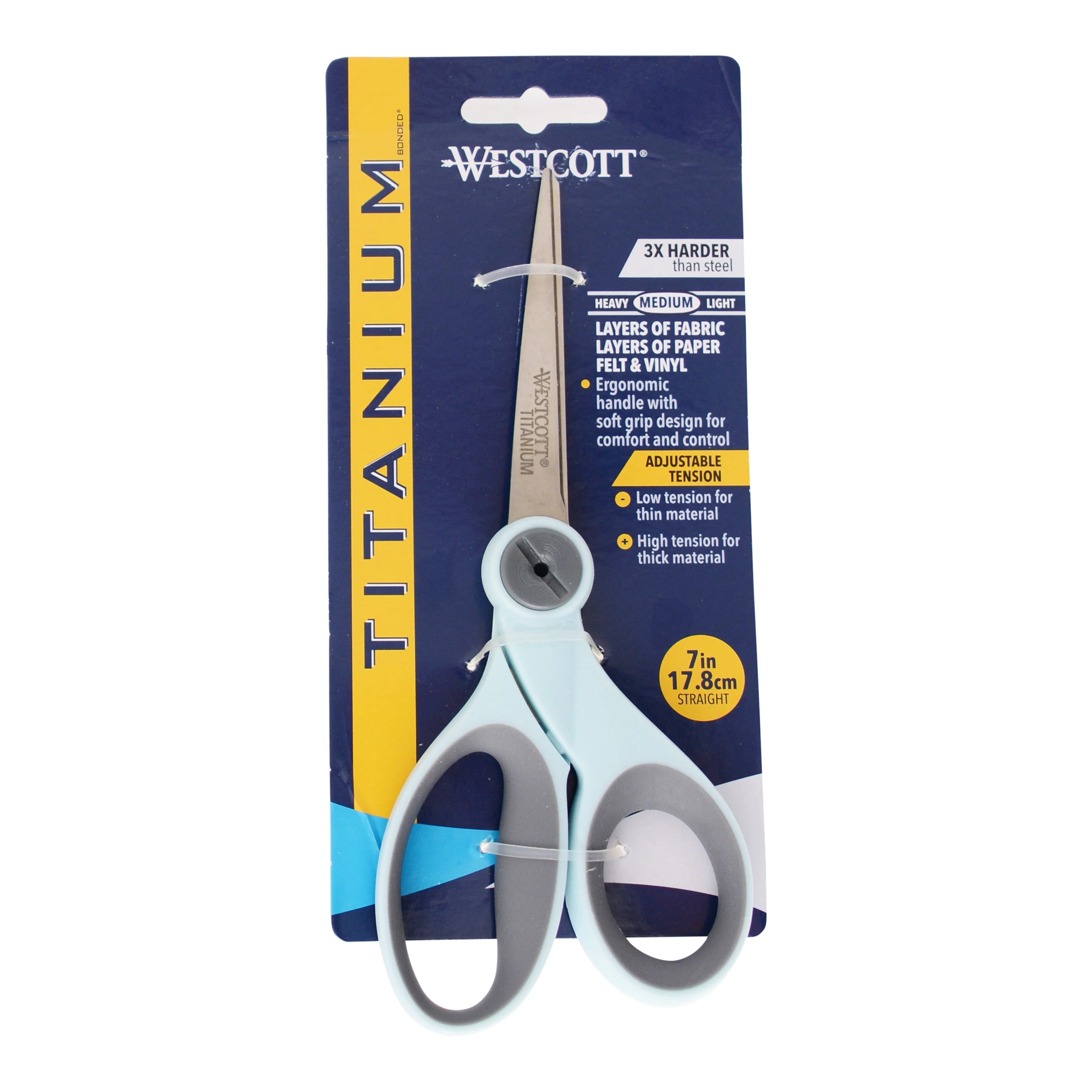 Westcott 7" Titanium Bonded Scissors with Adjustable Glide Feature with Microtip - Light Blue (15140) - Image 2