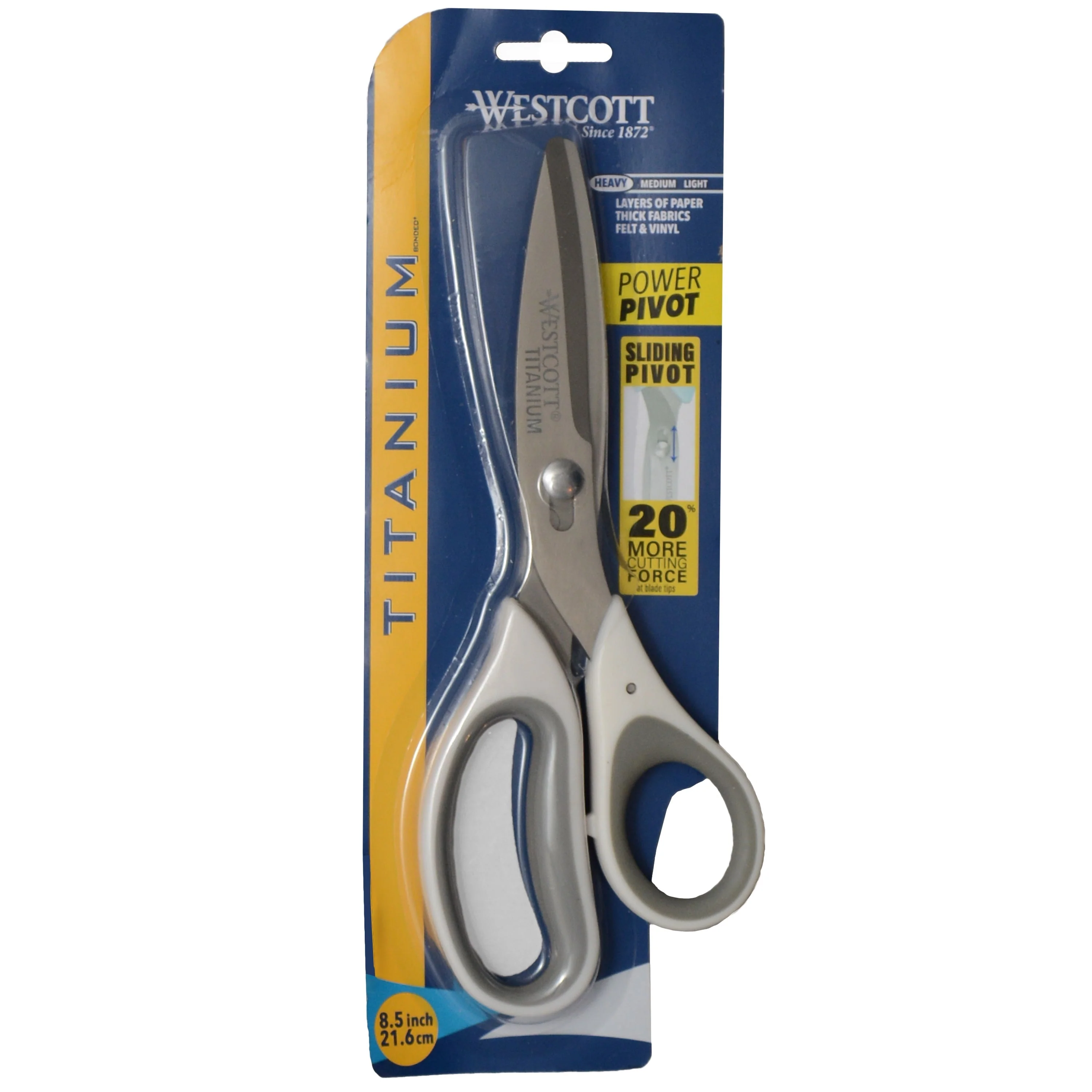 Westcott 8.5" Power Pivot Titanium Bonded Soft Handle High-Leverage Crafting and Fabric Scissors, White (00508) - Image 5