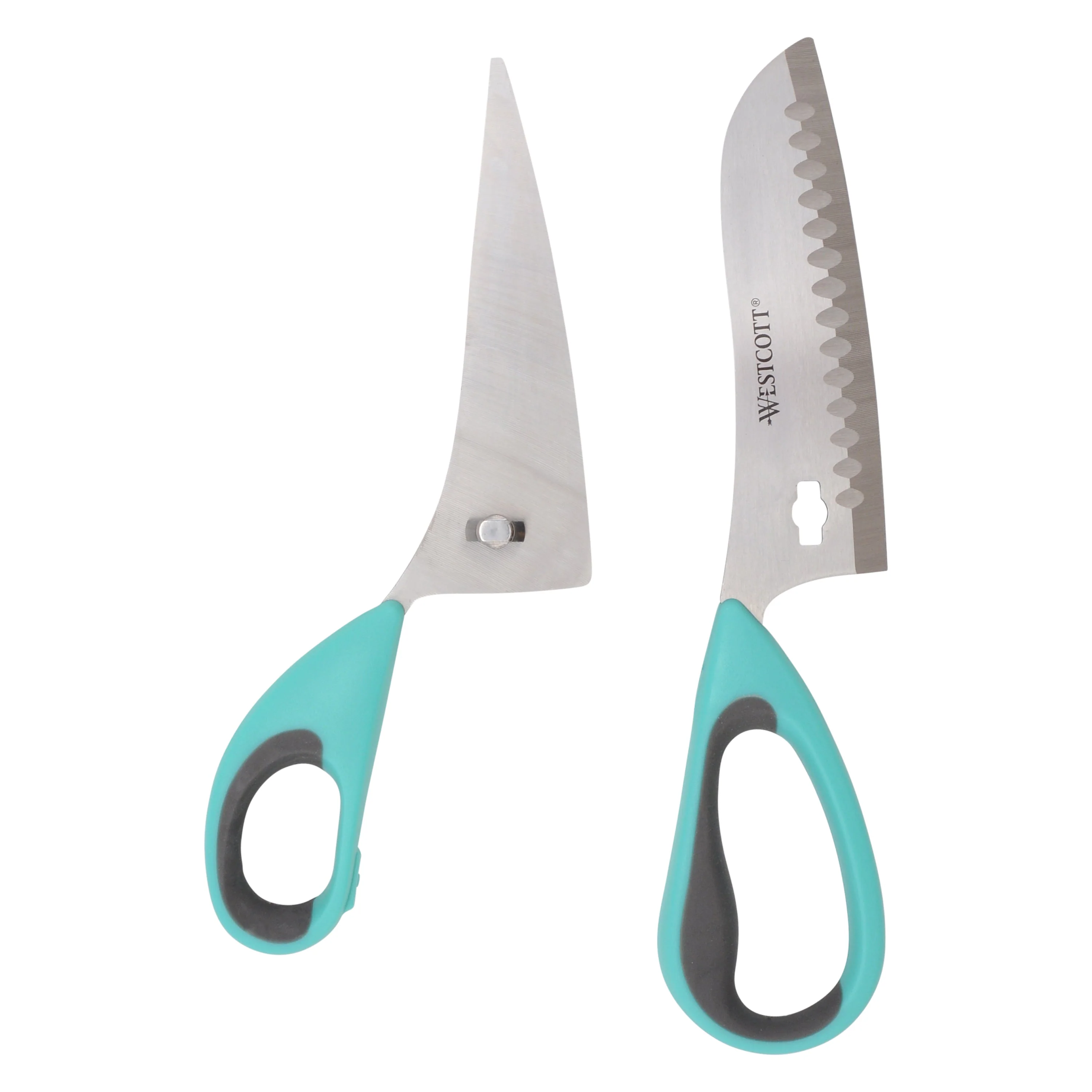 Westcott 9" Titanium Bonded Soft Handle Kitchen Pizza Scissors, Teal (00825) - Image 3