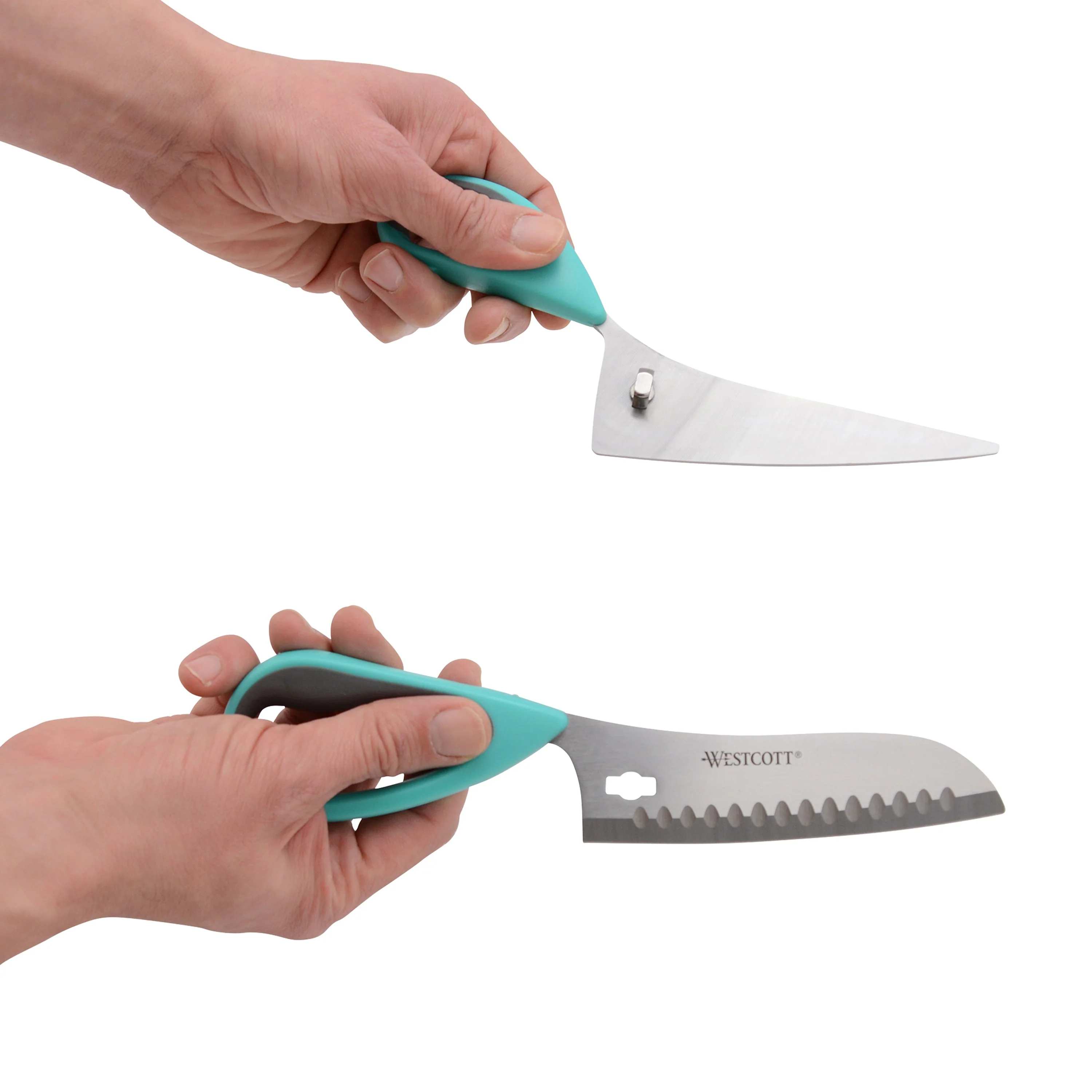 Westcott 9" Titanium Bonded Soft Handle Kitchen Pizza Scissors, Teal (00825) - Image 4