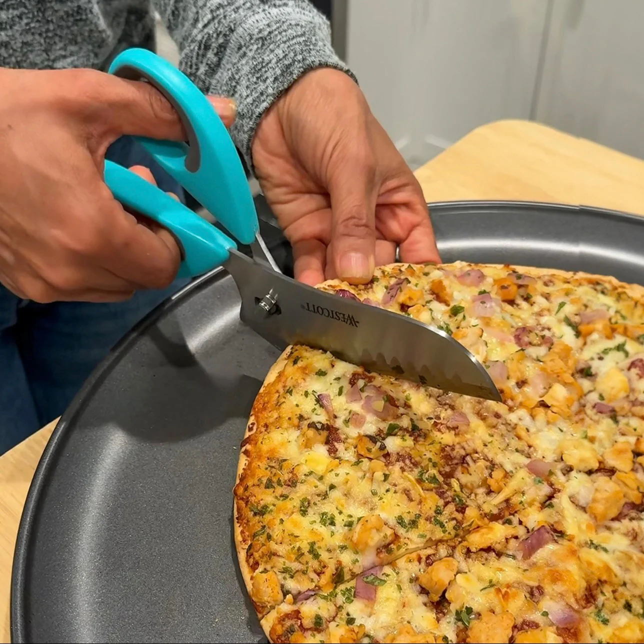 Westcott 9" Titanium Bonded Soft Handle Kitchen Pizza Scissors, Teal (00825) - Image 9