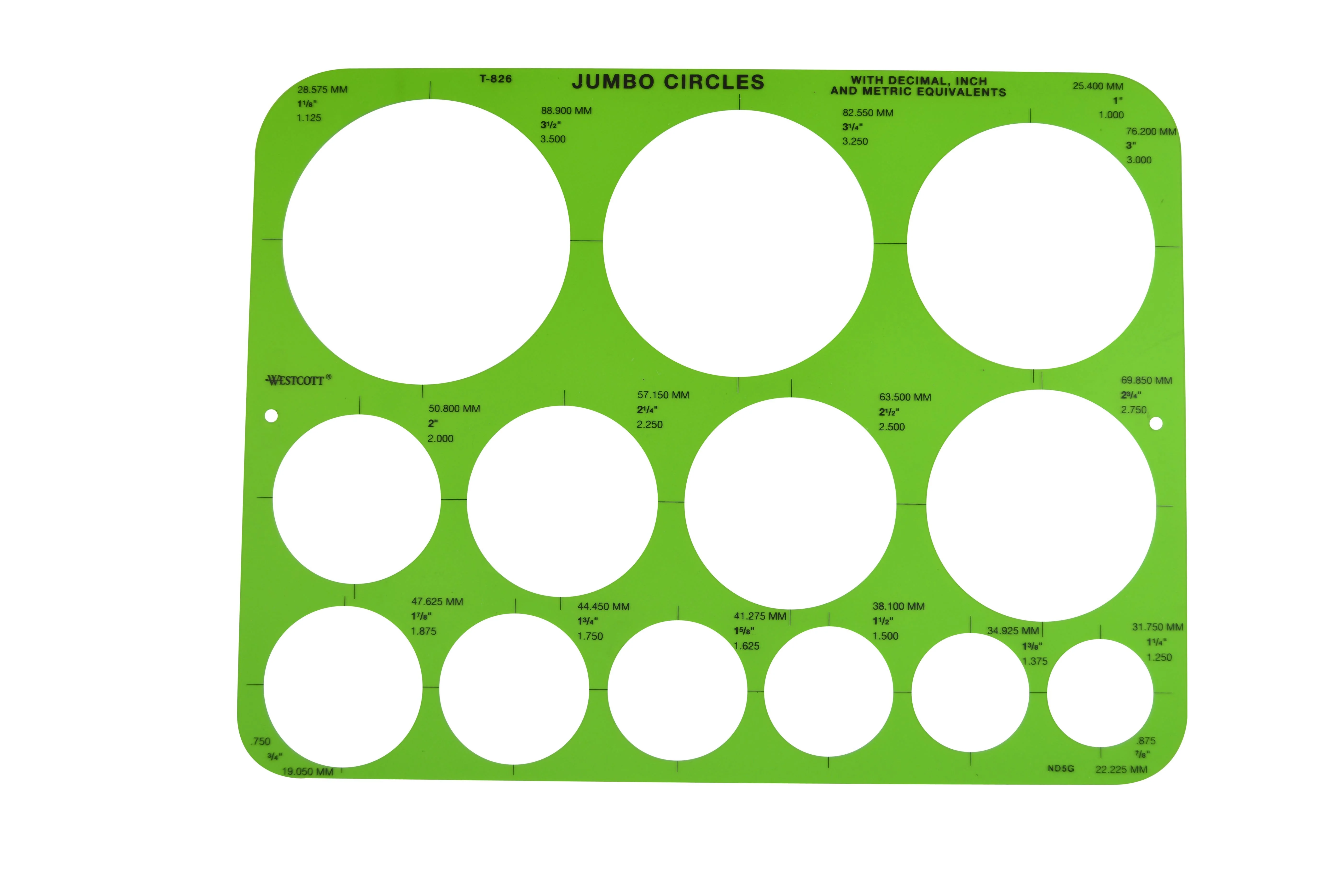 Westcott Circles Template, Jumbo, (T-826) - Image 2