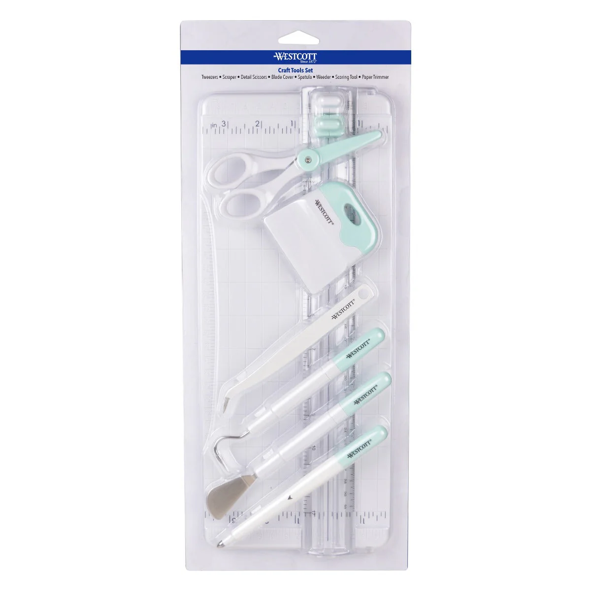 Westcott Die Cutting Craft Tools Set, White/Blue, 8-Piece (00500)