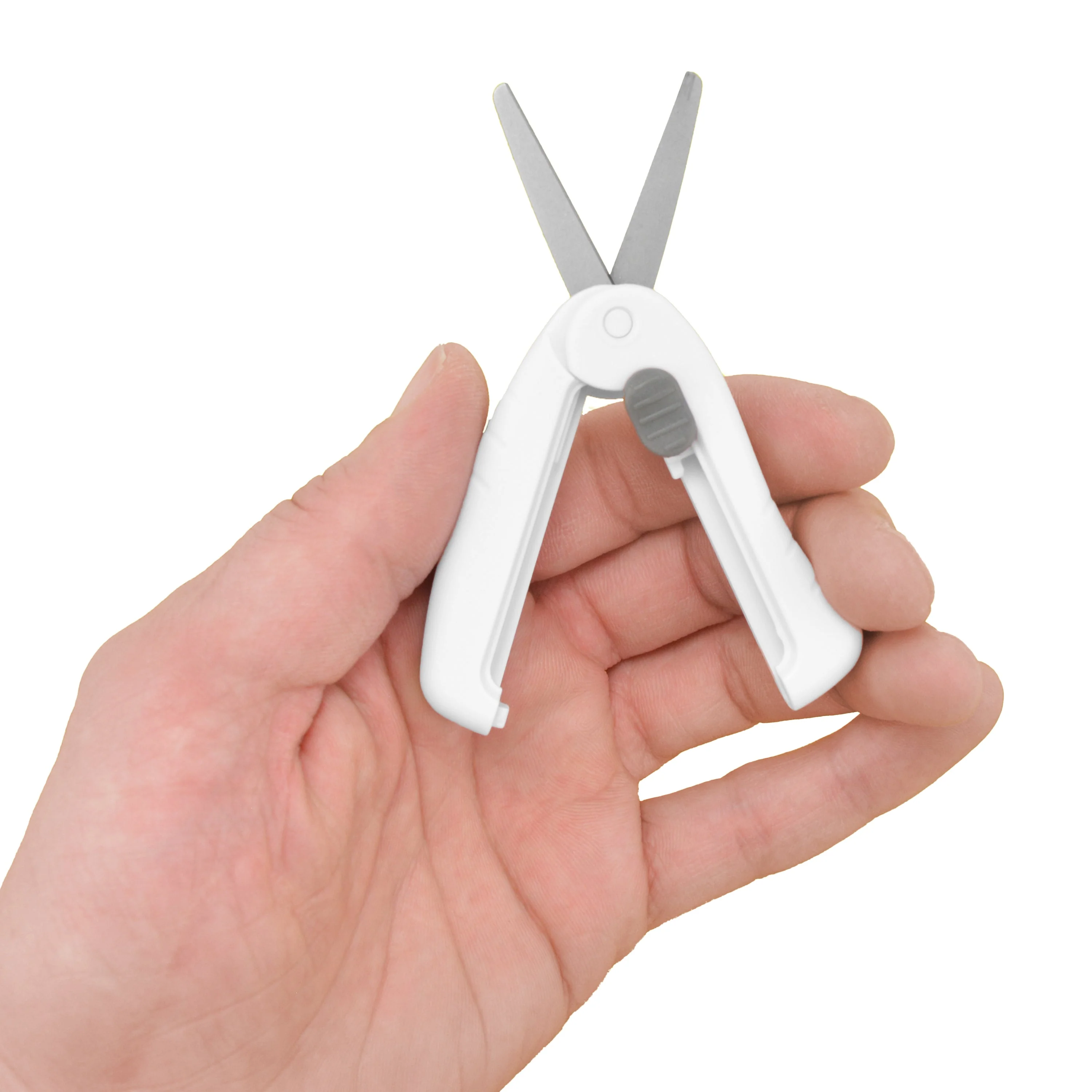 Westcott Folding Scissors and Rotary Cutter, Portable, Titanium Blades and White Handles for Travel, Crafting and Sewing, 2-Piece Set (00733) - Image 5