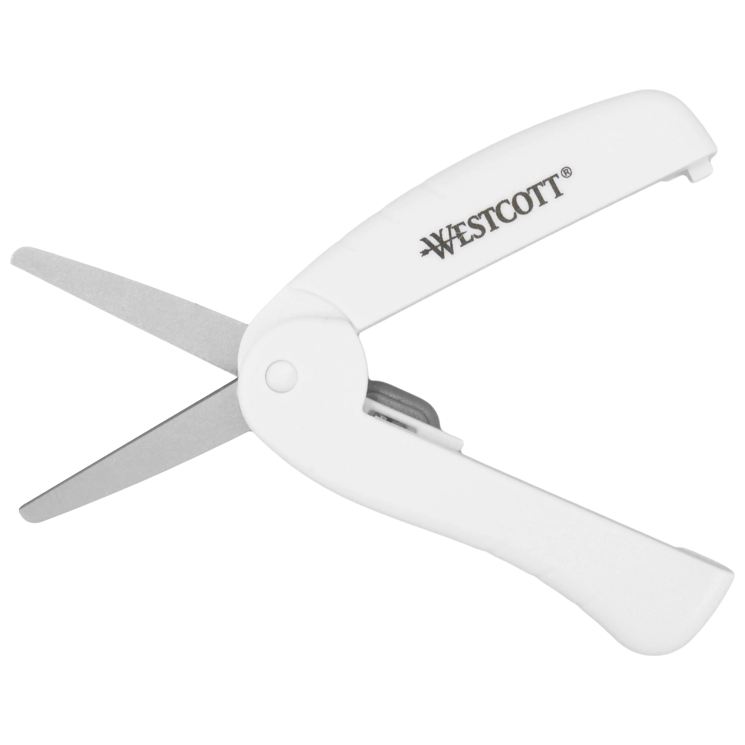 Westcott Folding Scissors and Rotary Cutter, Portable, Titanium Blades and White Handles for Travel, Crafting and Sewing, 2-Piece Set (00733) - Image 7