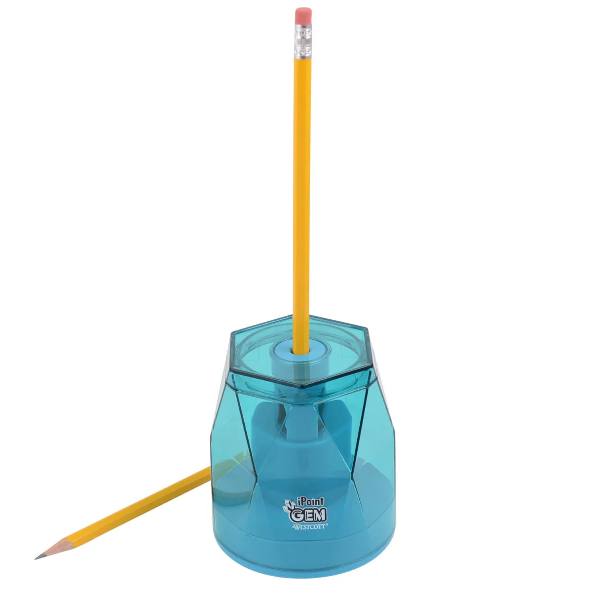 Westcott iPoint® GEM Crystal-Covered Battery Pencil Sharpener, Blue (00529-PARENT) - Image 3