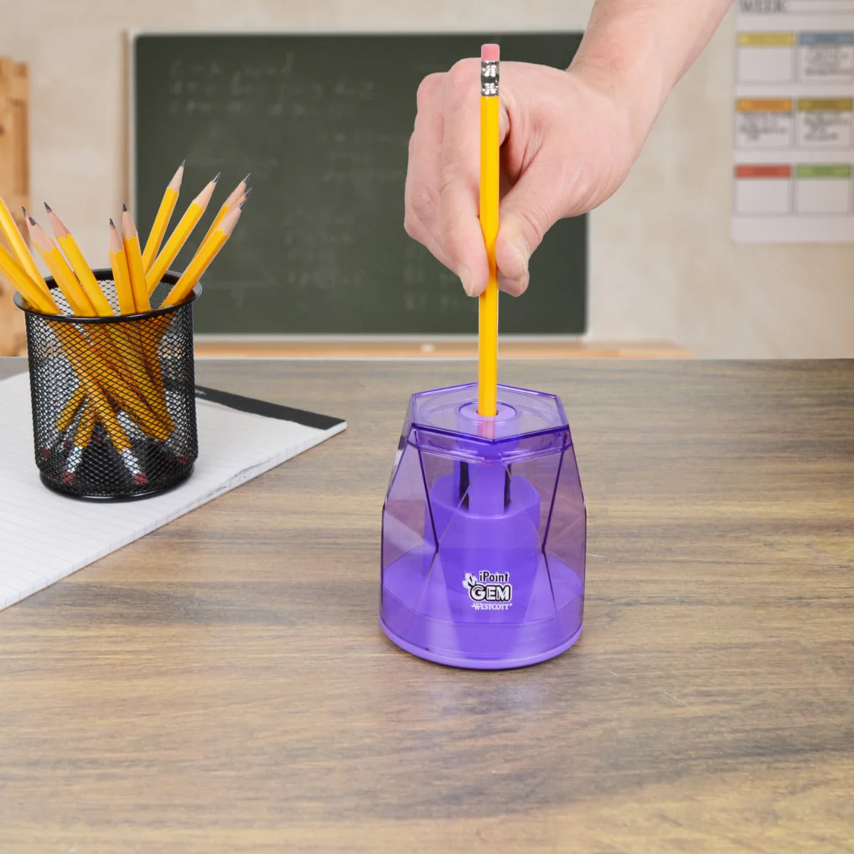 Westcott iPoint® GEM Crystal-Covered Battery Pencil Sharpener, Purple  (00576-PARENT) - Image 6