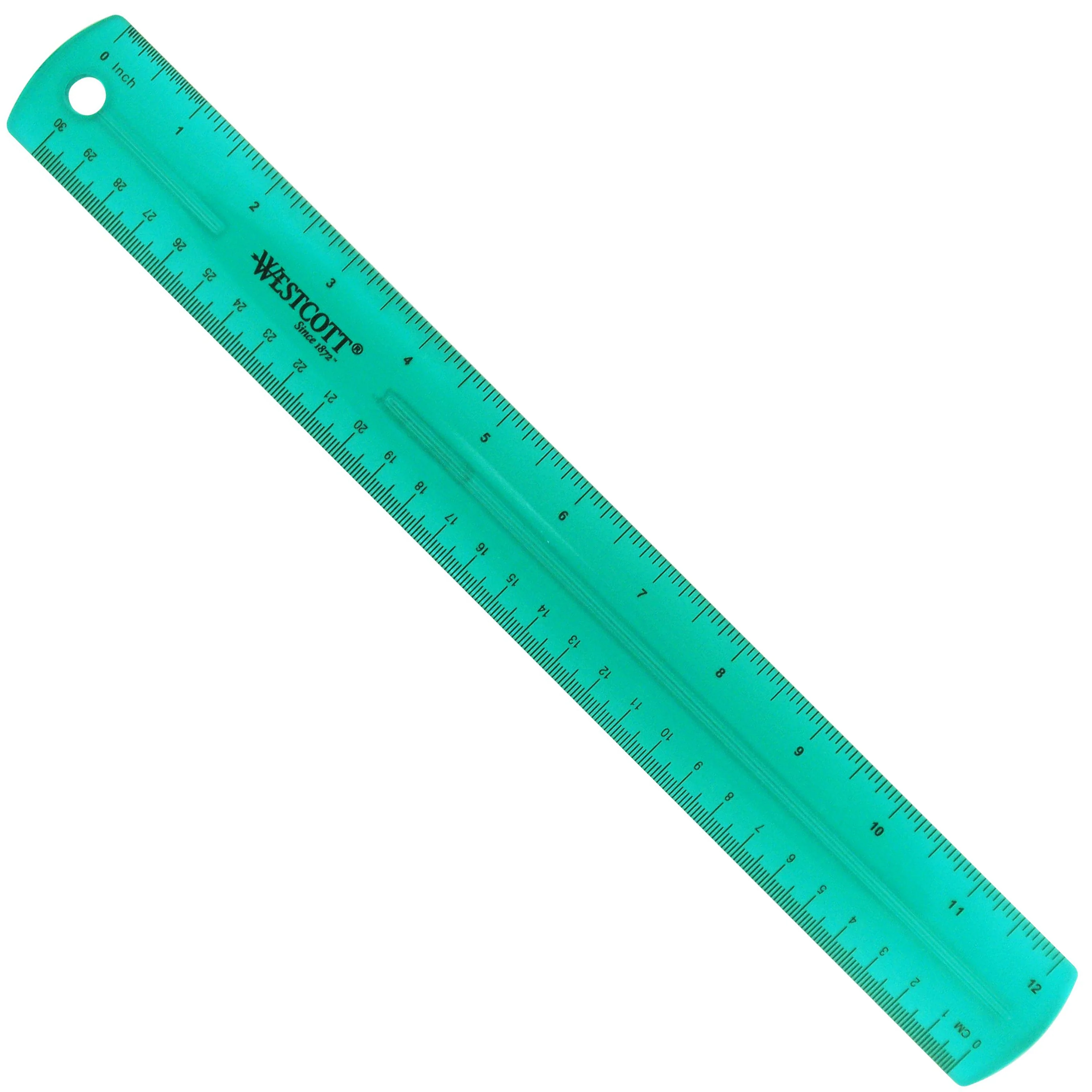 Westcott Jeweltone Plastic Ruler, 12 Inch, Assorted Transparent Colors (12975)