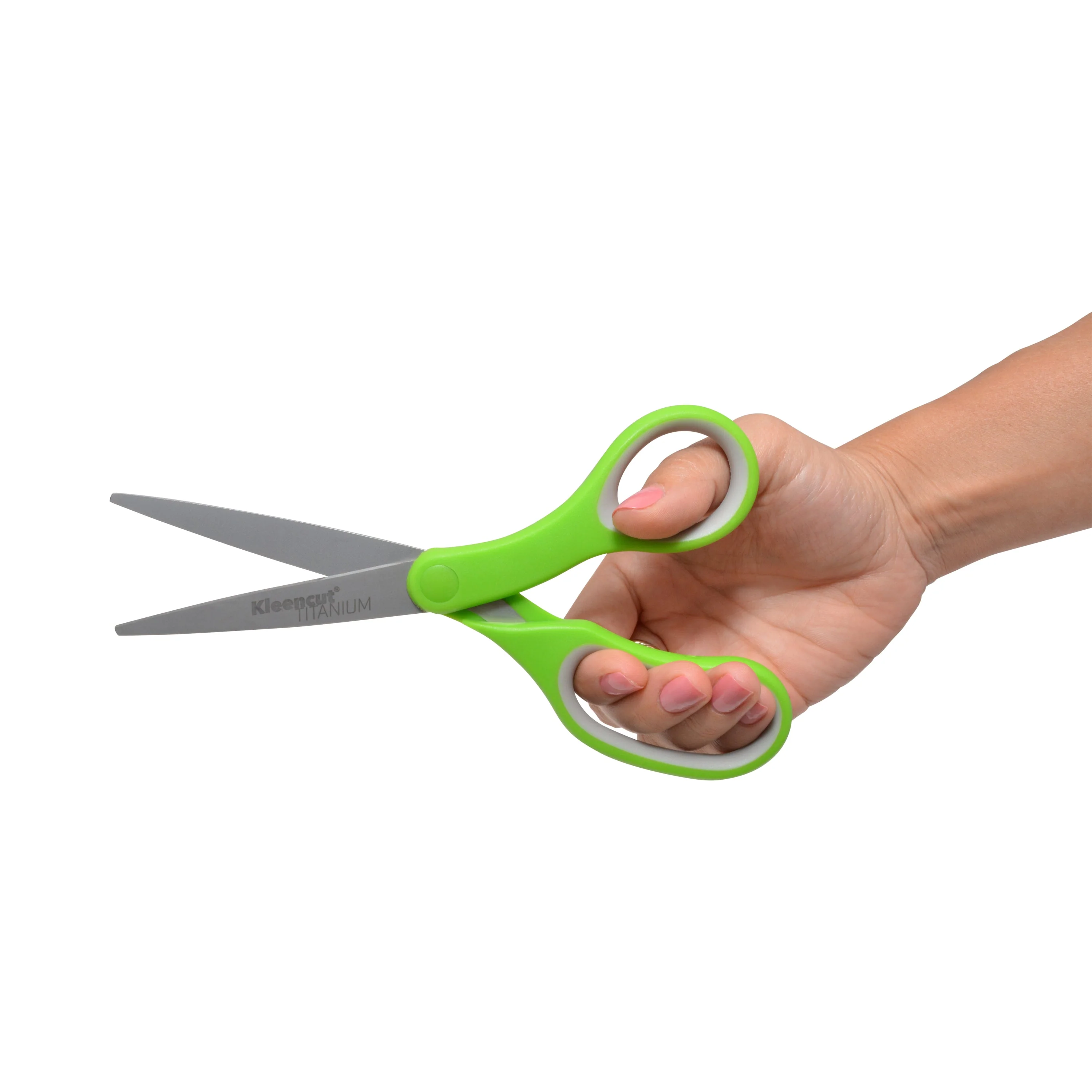 Westcott KleenCut 8” Titanium Scissors with Ergonomic Green Handle, 4-Pack (17494-Parent) - Image 3