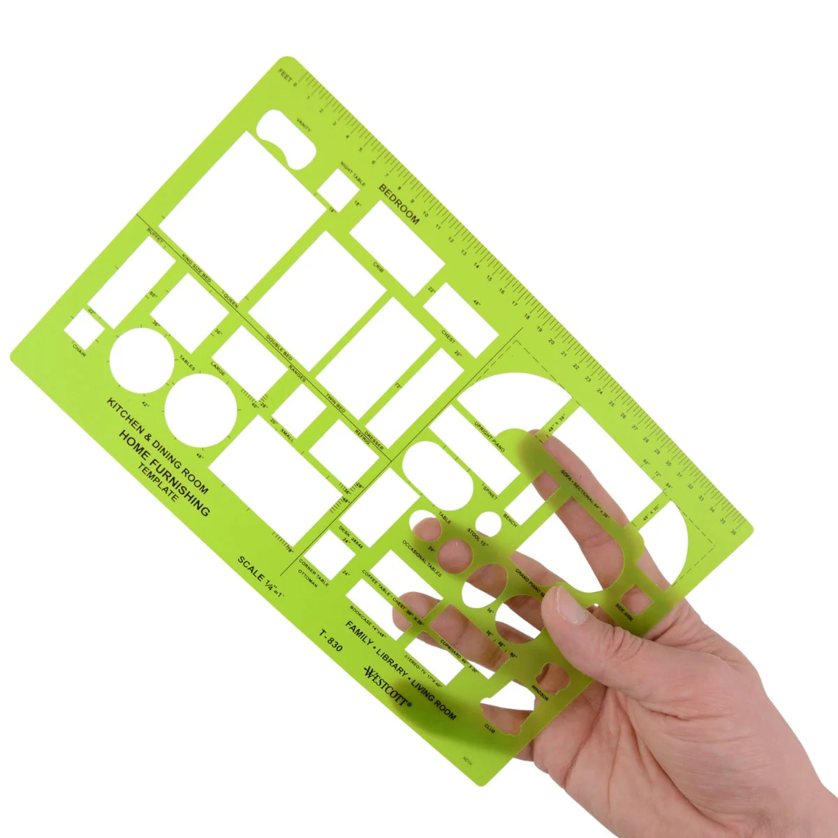 Westcott Plastic Designer Template, 1/4 Inches, Green (T-830) - Image 3