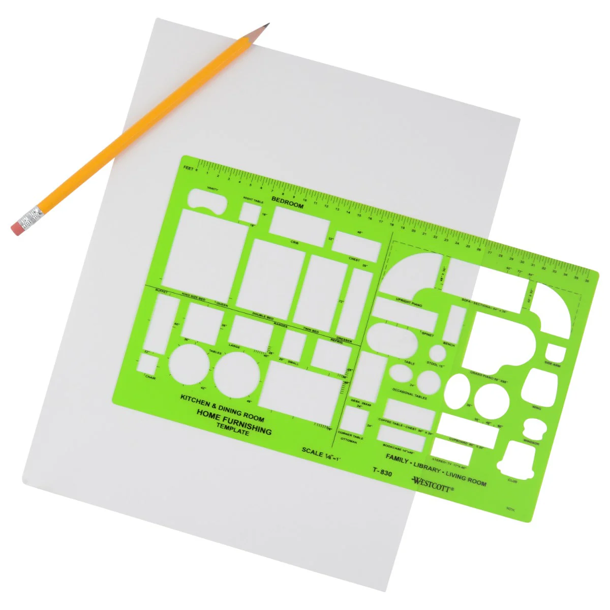 Westcott Plastic Designer Template, 1/4 Inches, Green (T-830) - Image 4