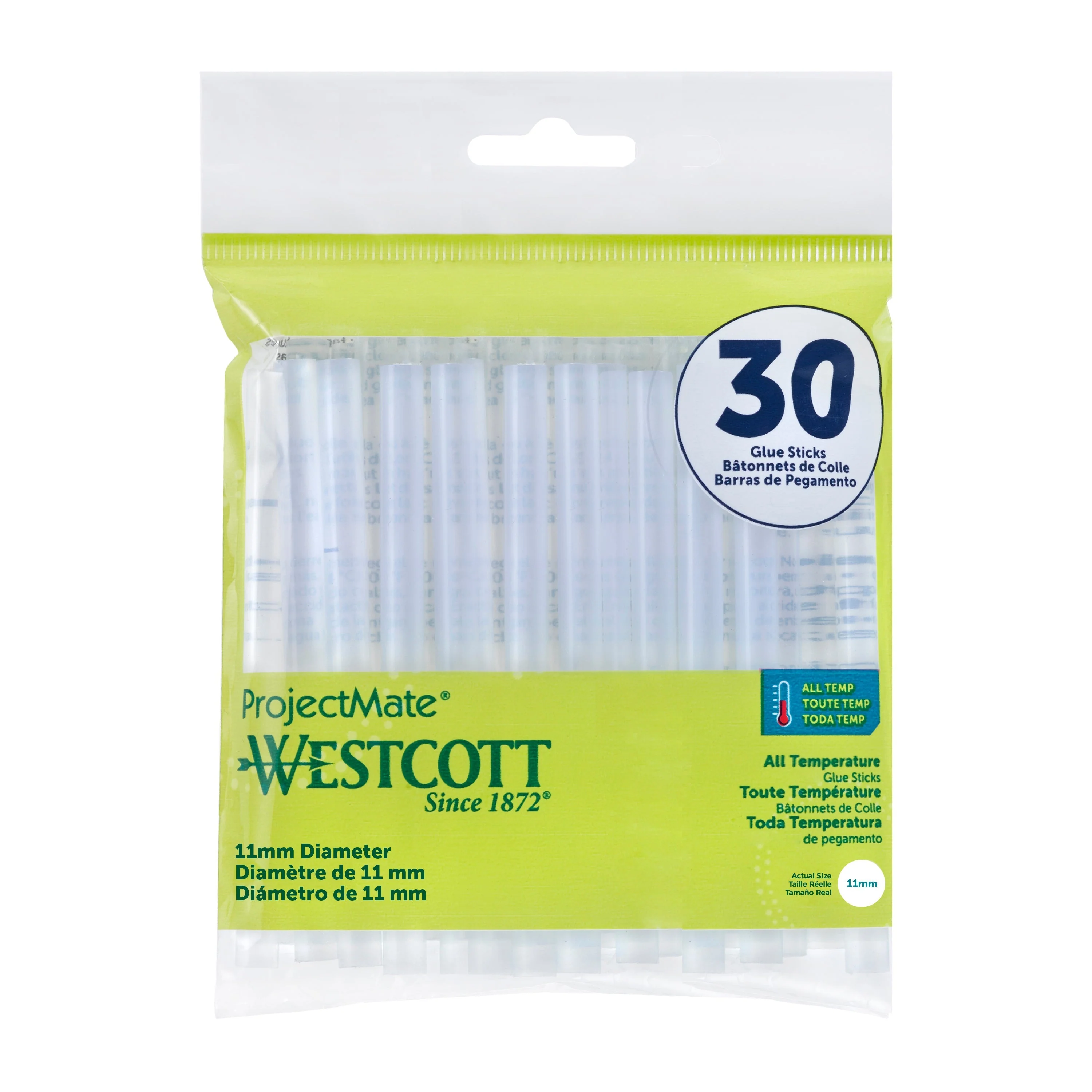 Westcott Premium All Temperature Large Glue Sticks, 30-Pack (16813)