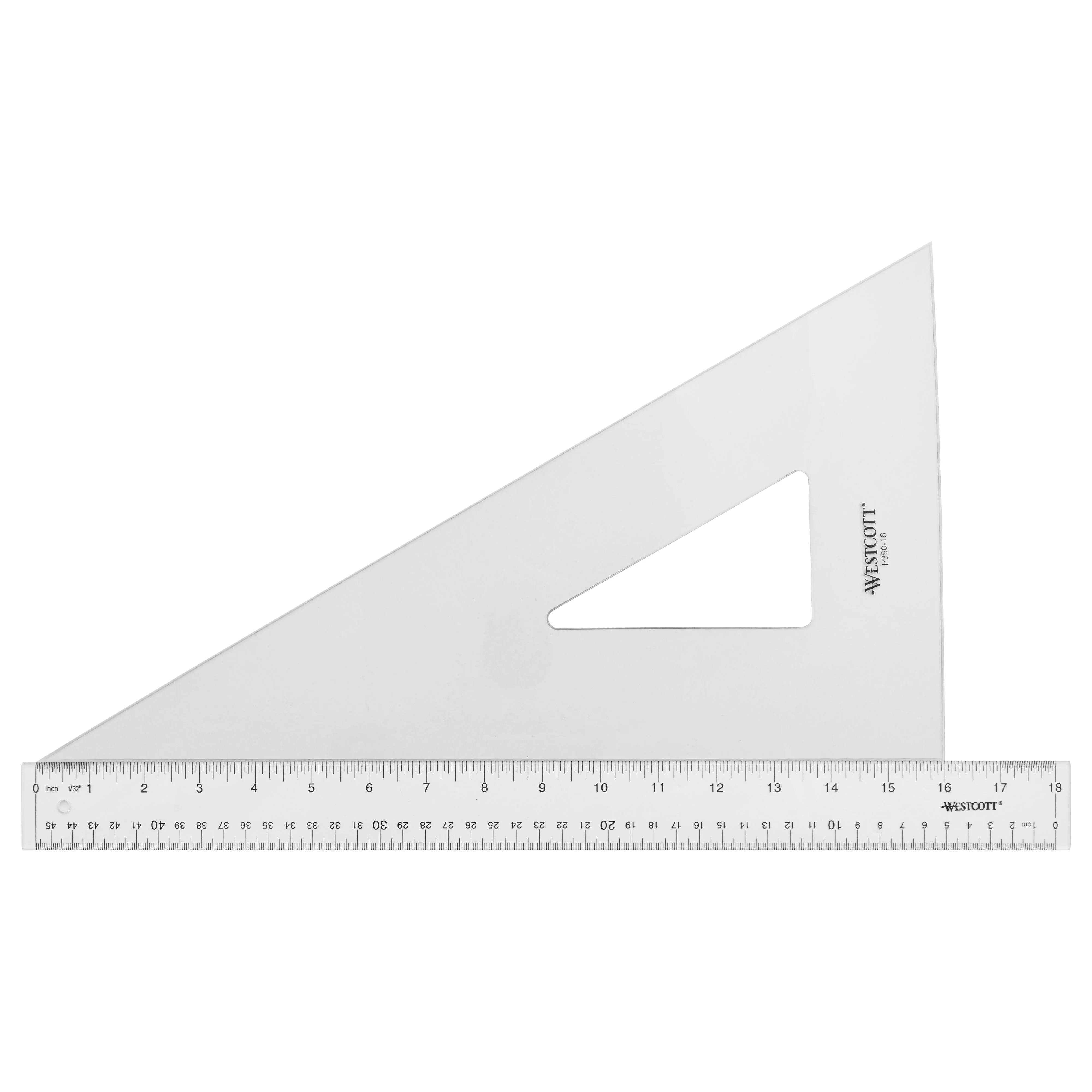 Westcott Professional Triangle, 16", 30/60 Degree, Transparent (P390-16)