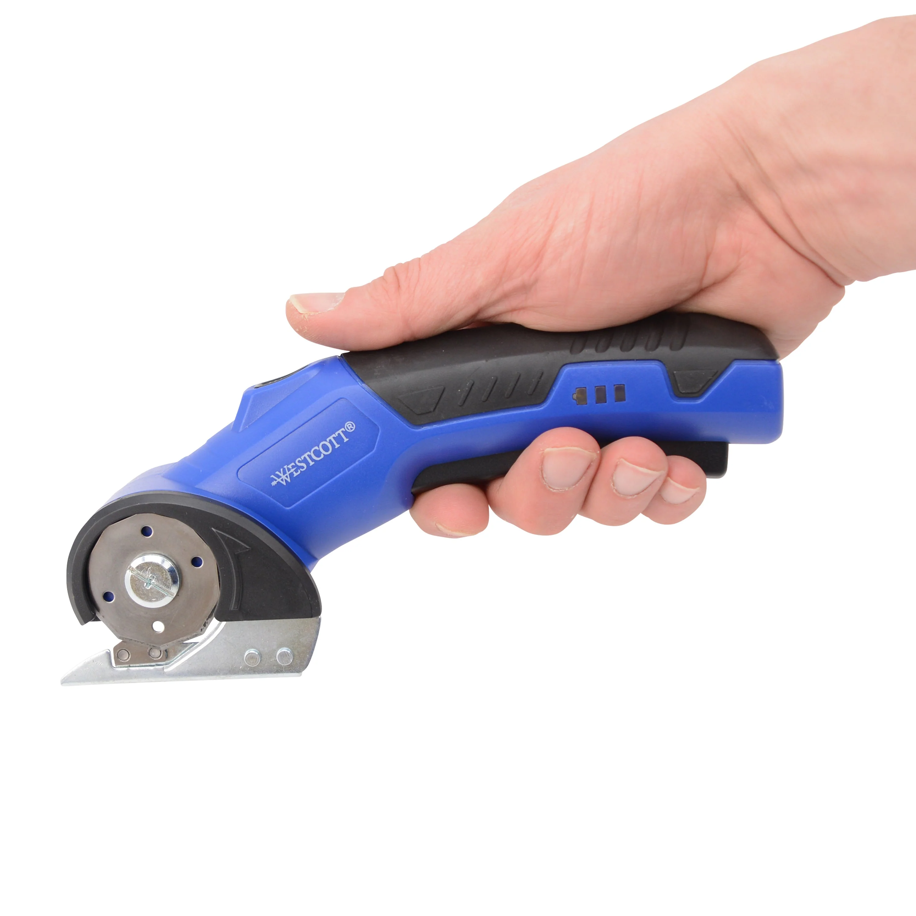 Westcott Rechargeable Electric Scissors, Cordless Power Scissors with Built-In Battery, Stainless Steel Blades Cut Up to 1/4", Ergonomic Comfort Grip, Cuts Cardboard, Fabric, Plastic & Packaging (00999-Parent) - Image 2